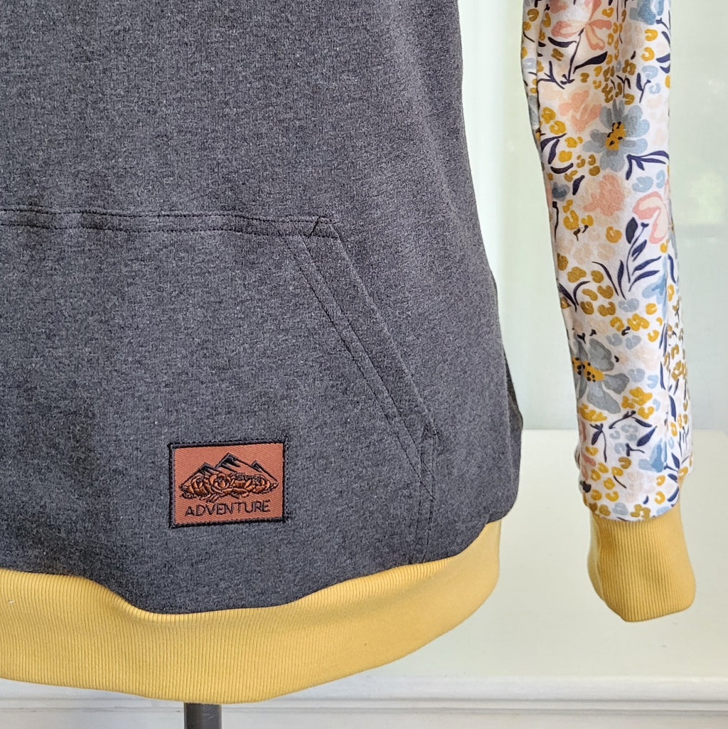 Women's Blue/Gold Floral Hoodie