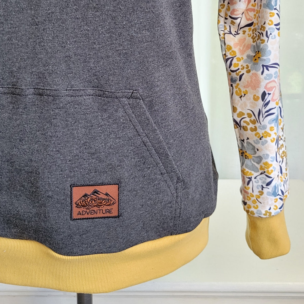 Women's Blue/Gold Floral Hoodie