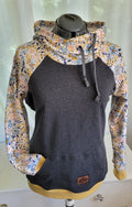 Women's Blue/Gold Floral Hoodie