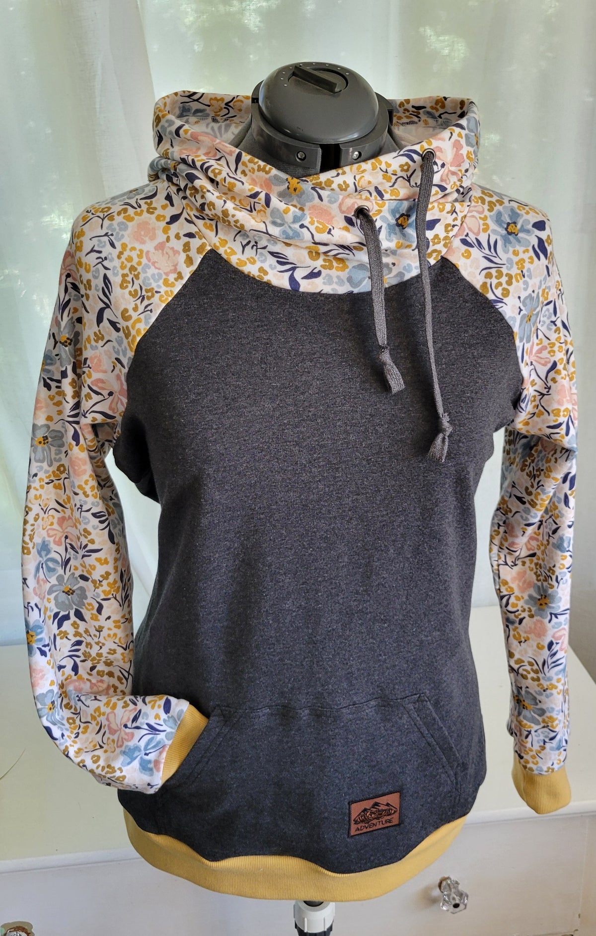 Women's Blue/Gold Floral Hoodie