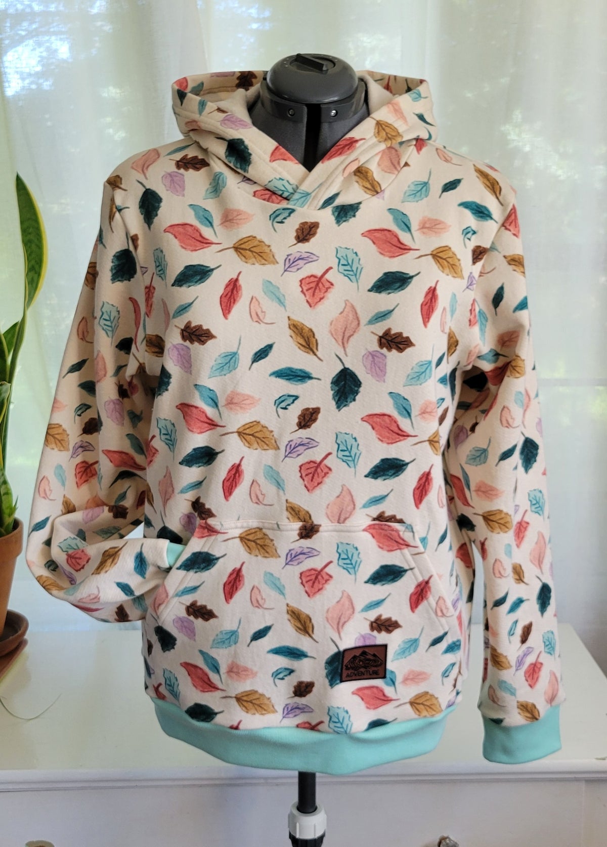 Adult Bright Leaves Cotton Fleece Hoodie