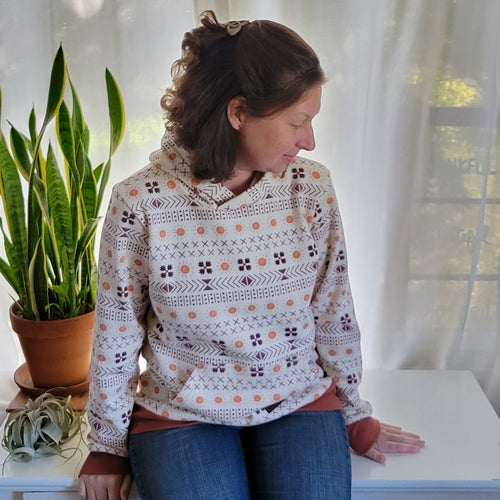 Adult Aztec Geometric Cotton Fleece Hoodie