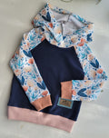 Kids Hoodie- Navy, Blue Floral