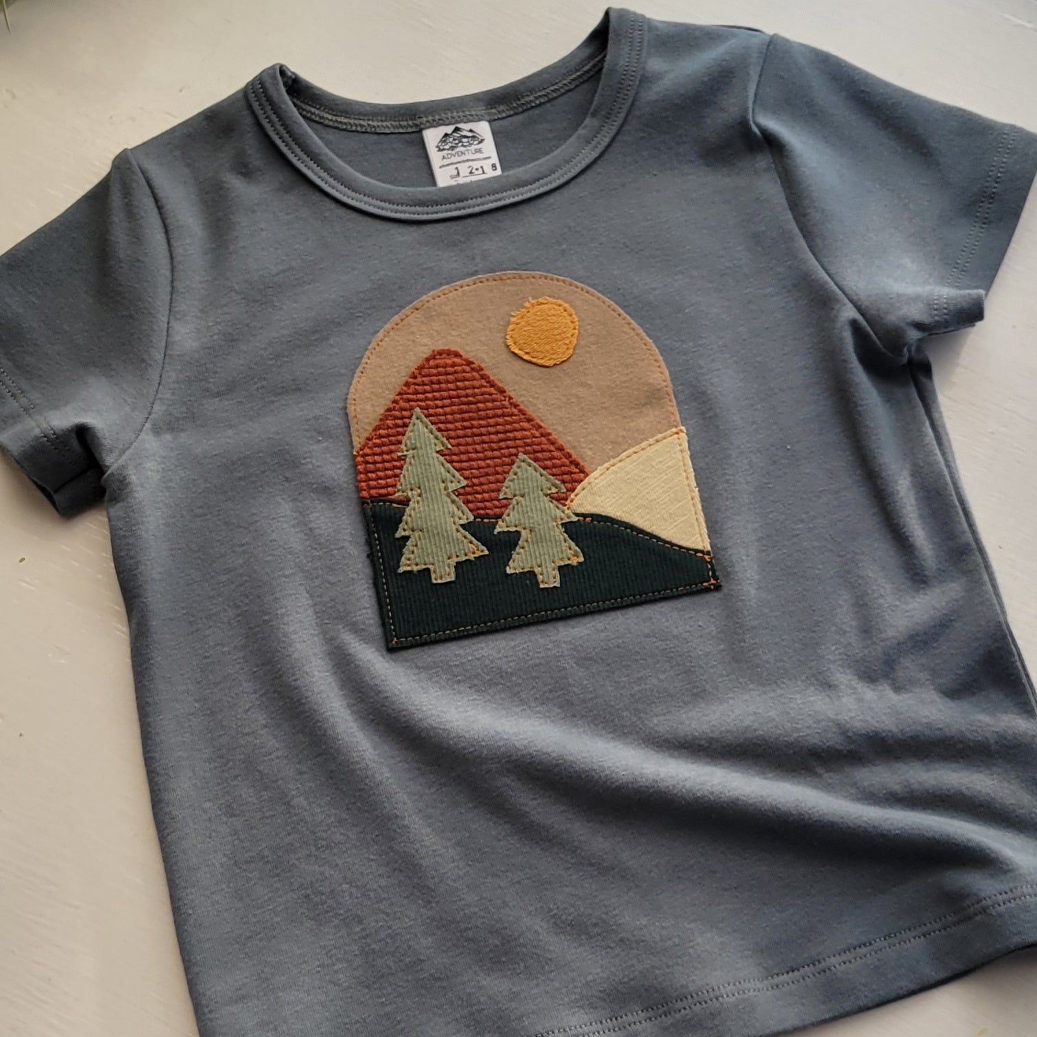 Kids Mountain Patch Tshirts- Organic American Made Cotton