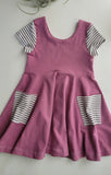 Girls Pocket Dress - Dusty Rose