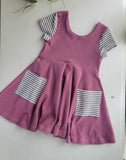 Girls Pocket Dress - Dusty Rose