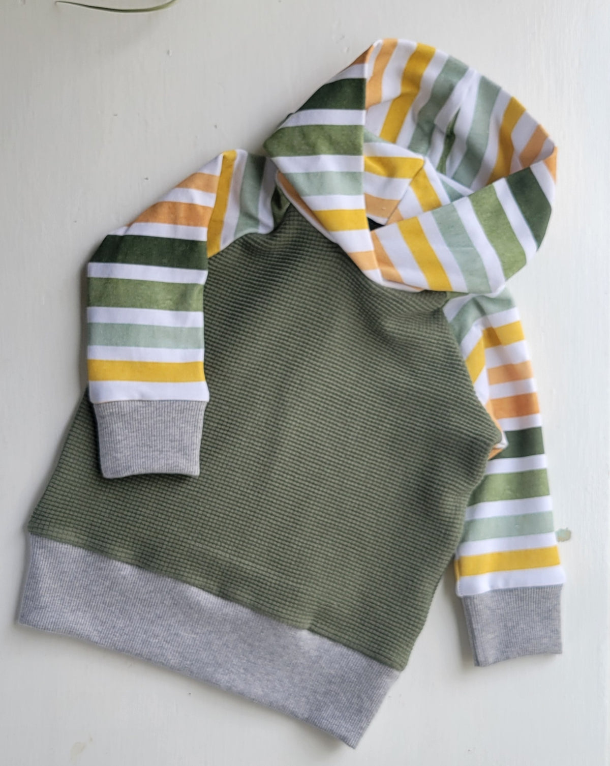 Green, Gray, Gold Toddler Pullover