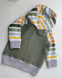 Green, Gray, Gold Toddler Pullover