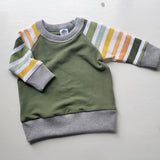 Green, Gray, Gold Toddler Pullover