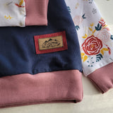 Kids Hoodie- Navy, Red Floral