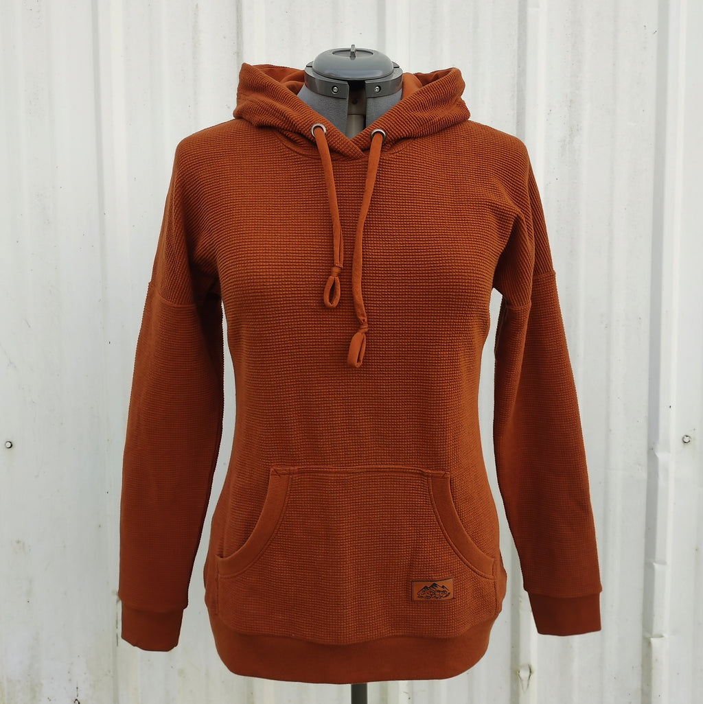 Women's Thermal Hoodie Cinnamon Rust Brown