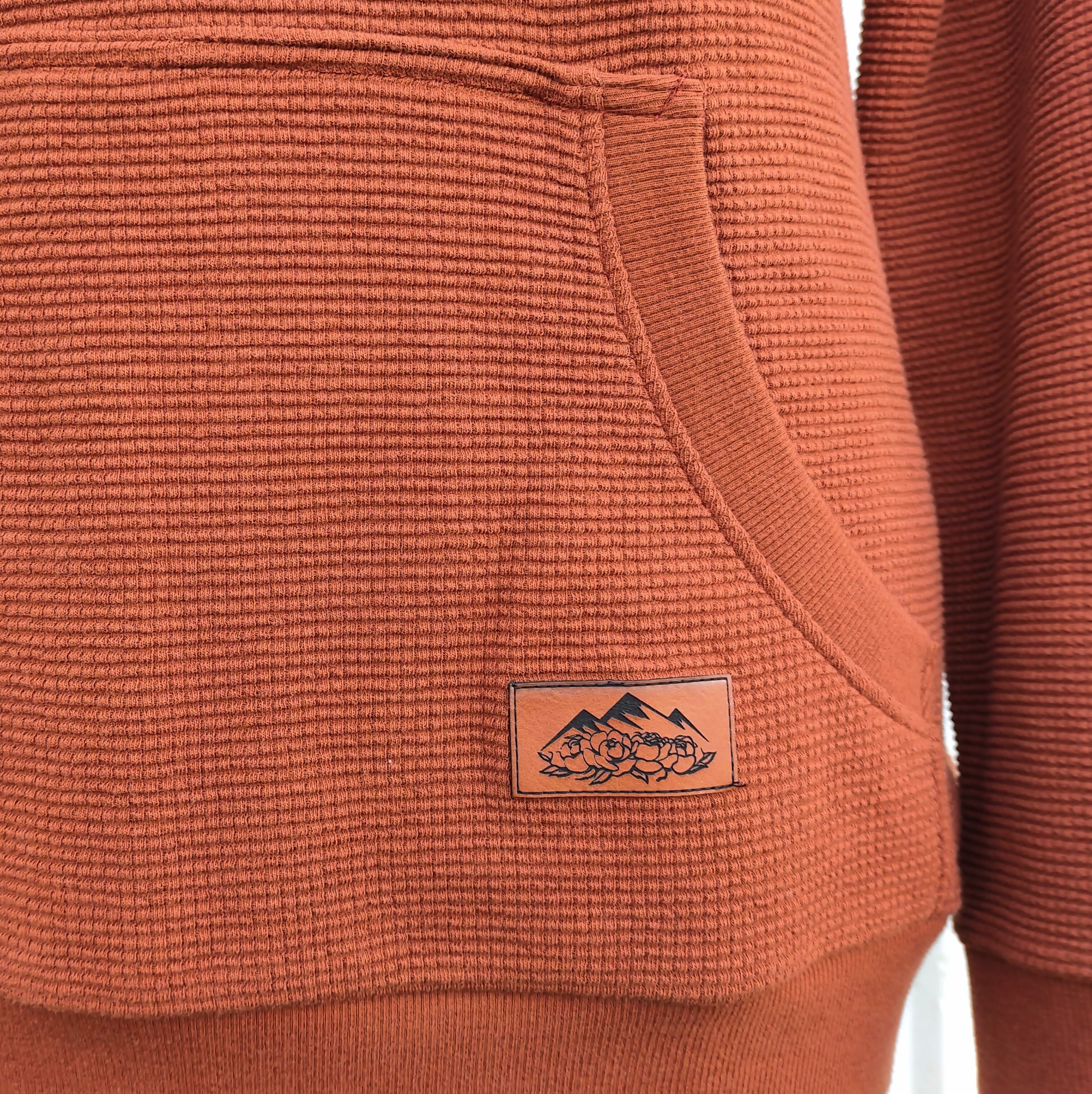 Women's Thermal Hoodie Cinnamon Rust Brown