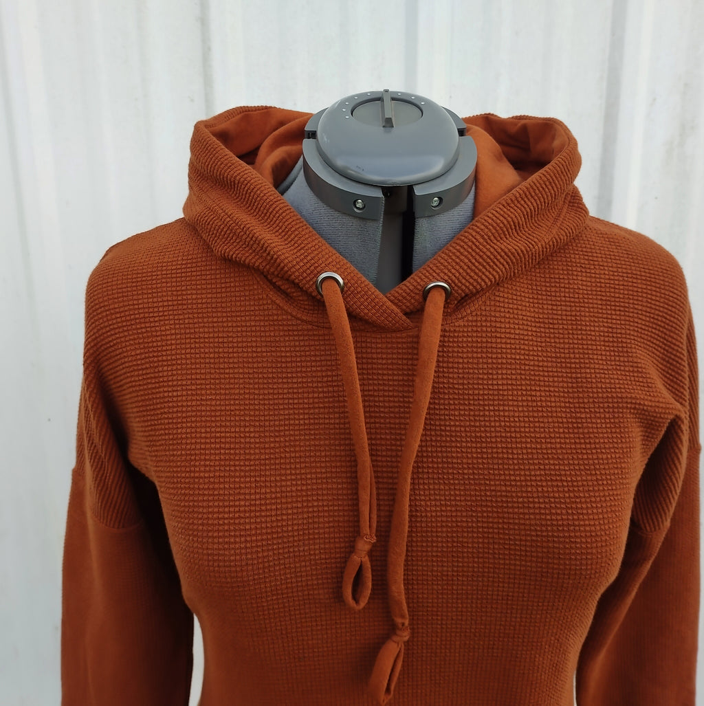 Women's Thermal Hoodie Cinnamon Rust Brown